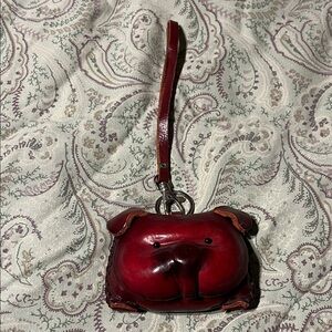Red Leather Pig 🐷- Shaped Wristlet